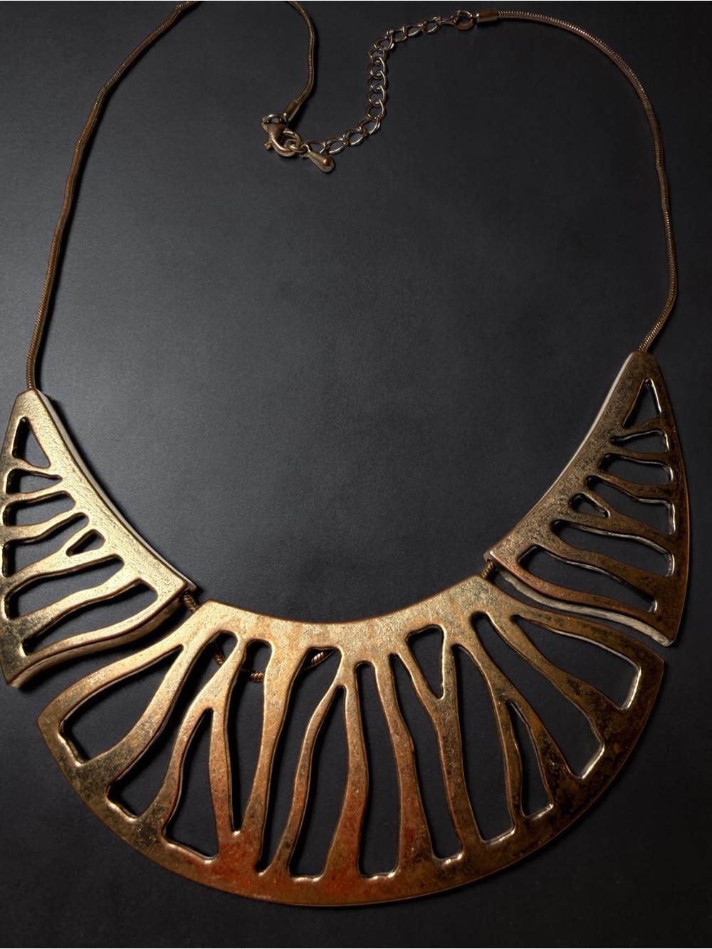 Vintage Gold Statement Cutout Collar Necklace